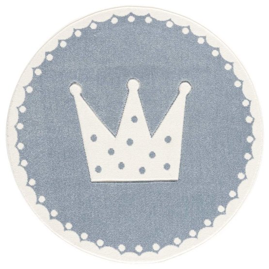 Detský koberec Crown - modro-biely