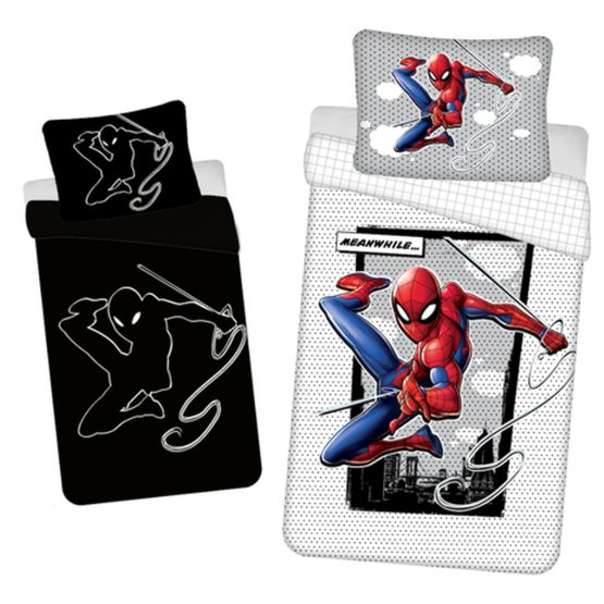 Posteľné obliečky so svietiacim efektom Spider-man 140 x 200 cm + 70 x 90 cm