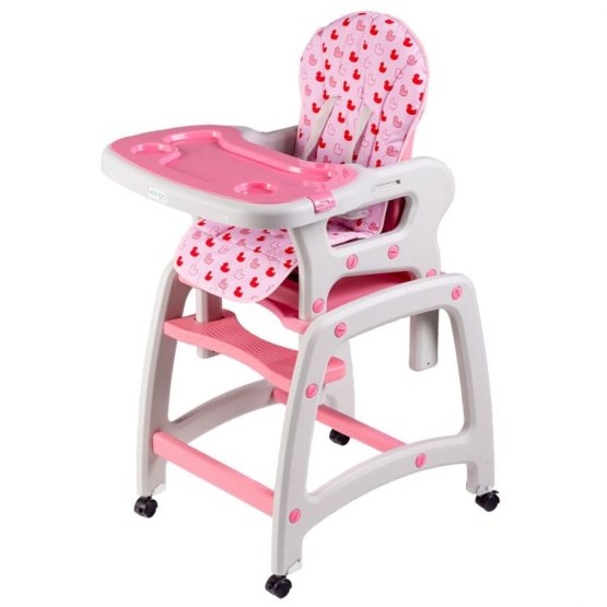 Detská jedálenská stolička 2v1 - ružová