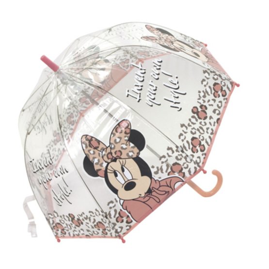 Detský priehľadný dáždnik Minnie Mouse - ružový