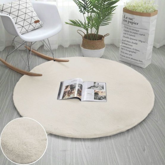 Okrúhly koberec Rabbit - biela ecru