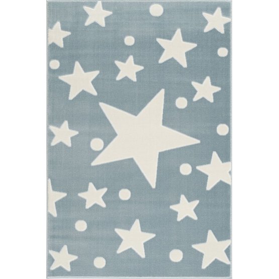 Detský koberec Hviezdy - modro-biely