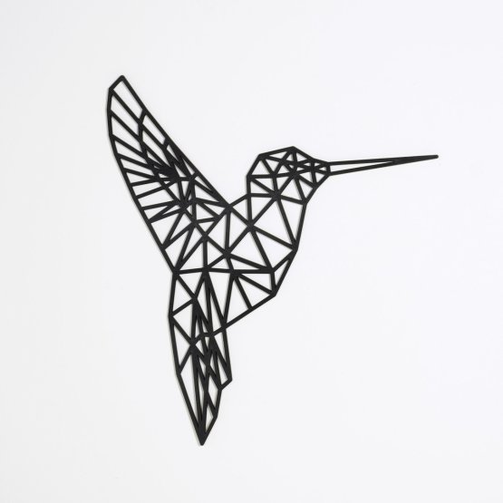 Drevený geometrický obraz - Kolibrík - rôzne farby Farba: čierna