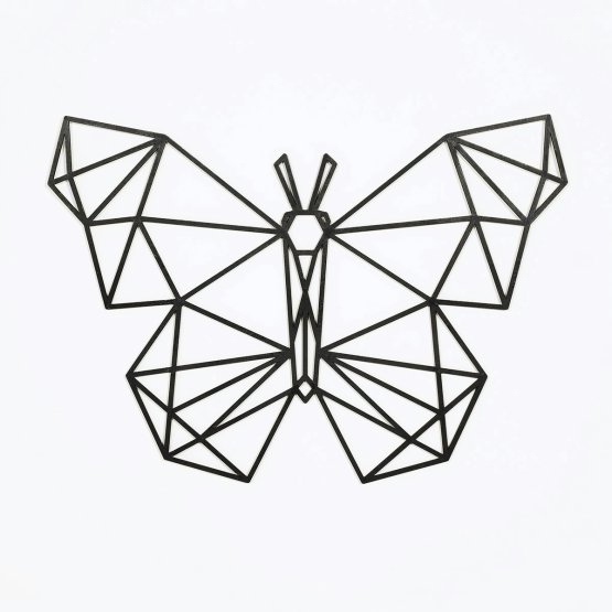 Drevený geometrický obraz - Motýľ - rôzne farby Farba: čierna