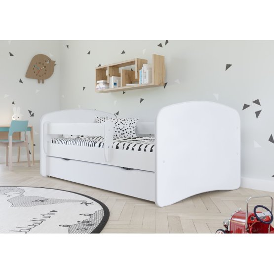 OURBABY detská posteľ so zábranou - biela