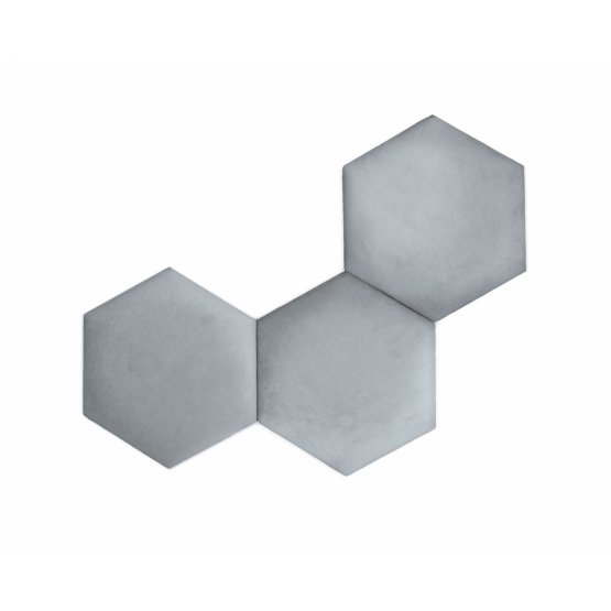 Čalúnený panel Hexagon - šedý