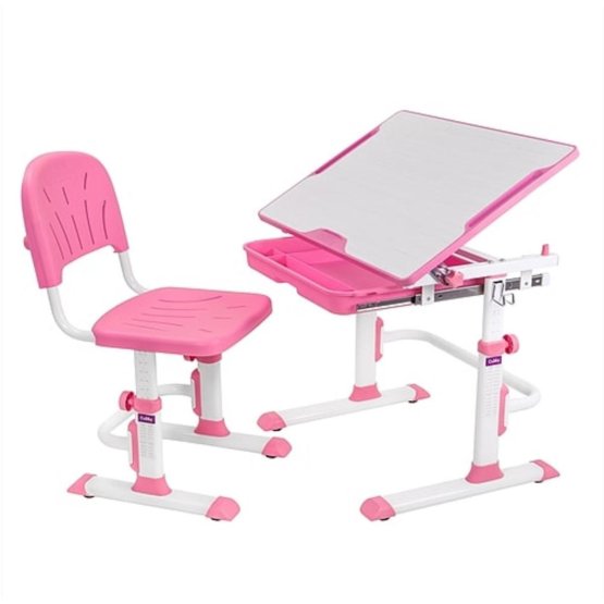 Detský písací stôl + stoličky Cubby Lupin - ružový