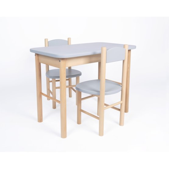 Set stolíka a stoličiek Simple - šedý