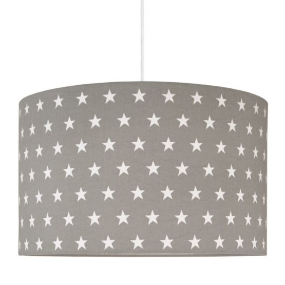 Textilné závesná lampa Hviezdy - sivá