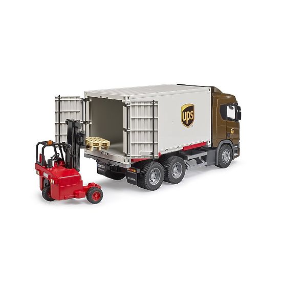 Bruder Logistický voz Scania UPS s vysokozdvižným vozíkom