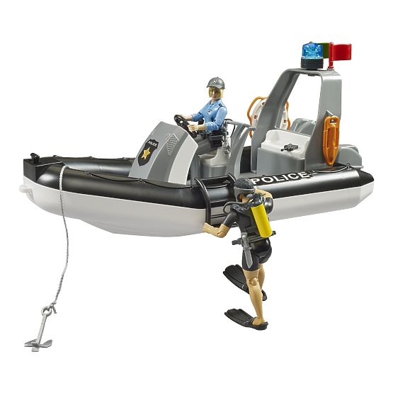 Bruder RAM Policajné auto s člnom a dvoma figúrkami