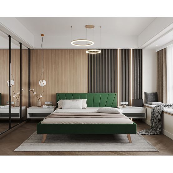 Čalúnená posteľ HEAVEN 140 x 200 cm - Zelená