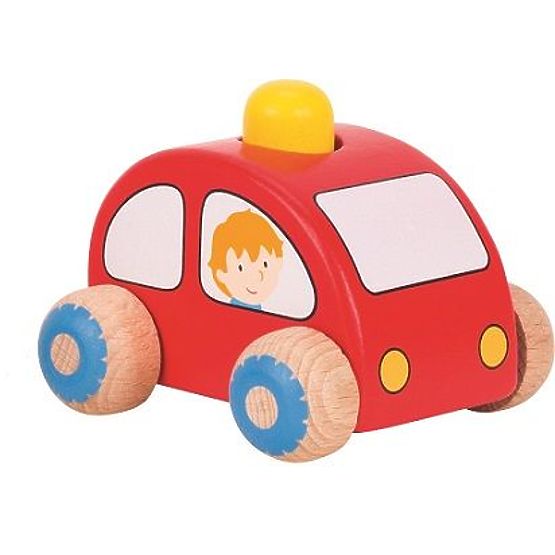 Červené autíčko s klaksónom