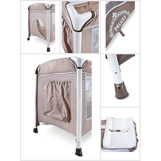 Cestovná postieľka CARETERO Deluxe beige Béžová