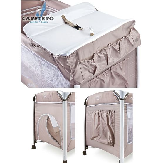 Cestovná postieľka CARETERO Deluxe graphite Sivá