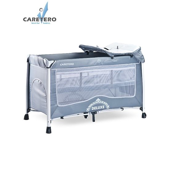 Cestovná postieľka CARETERO Deluxe grey Sivá