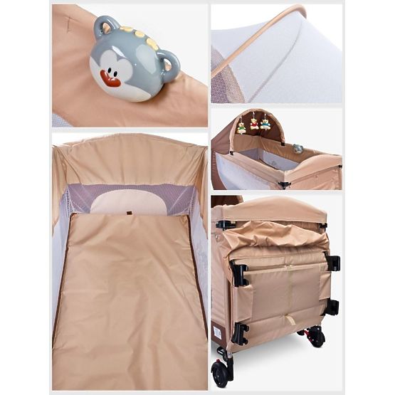 Cestovná postieľka CARETERO Grande brown 2016 Hnedá