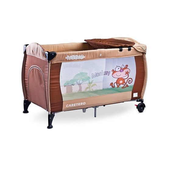 Cestovná postieľka CARETERO Medio brown-beige Hnedá