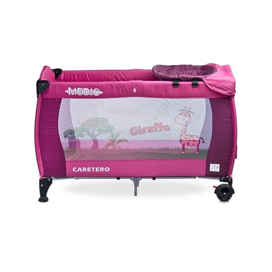Cestovná postieľka CARETERO Medio purple Ružová