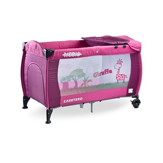 Cestovná postieľka CARETERO Medio purple Ružová