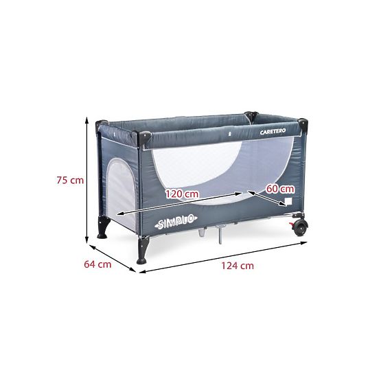 Cestovná postieľka CARETERO Simplo 2016 red Červená