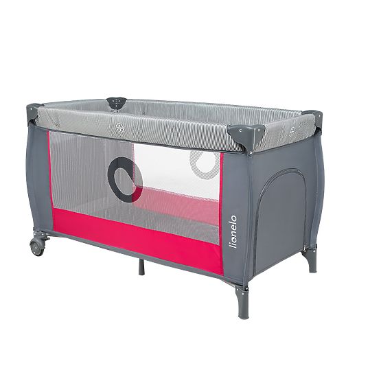 Cestovná postieľka Lionel Sven plus - ružovo-šedá