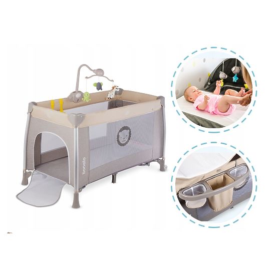 Cestovná postieľka LIONELO Simon - béžová