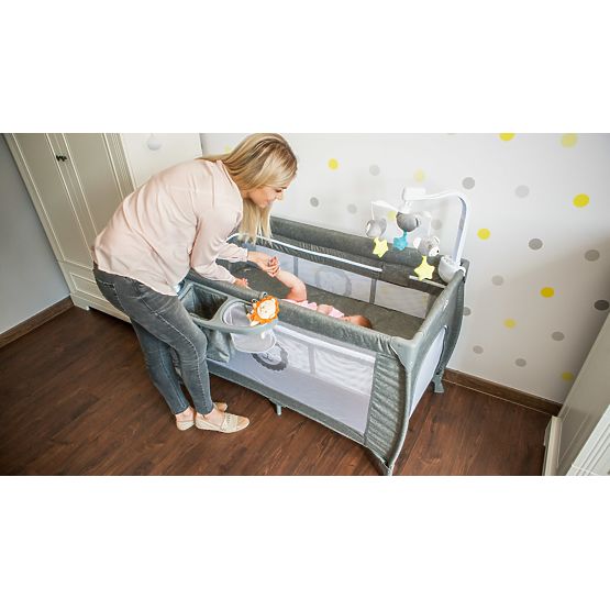 Cestovná postieľka Lionelo Simon - sivá