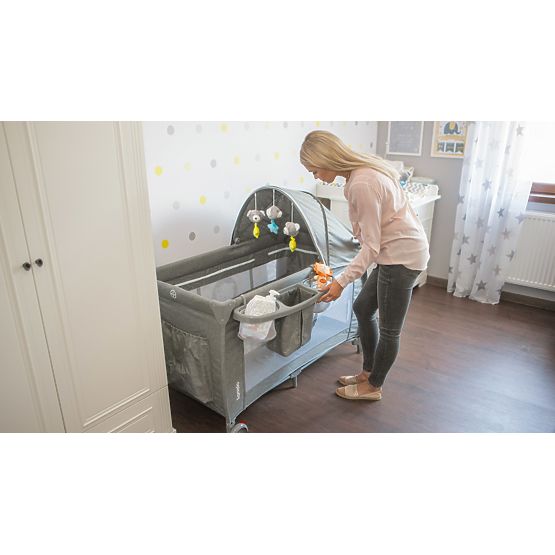 Cestovná postieľka Lionelo Simon - sivá