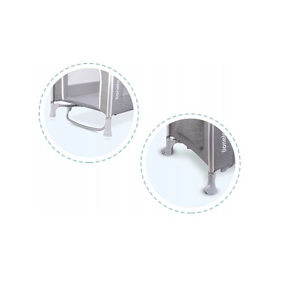 Cestovná postieľka Lionelo Simon - sivá