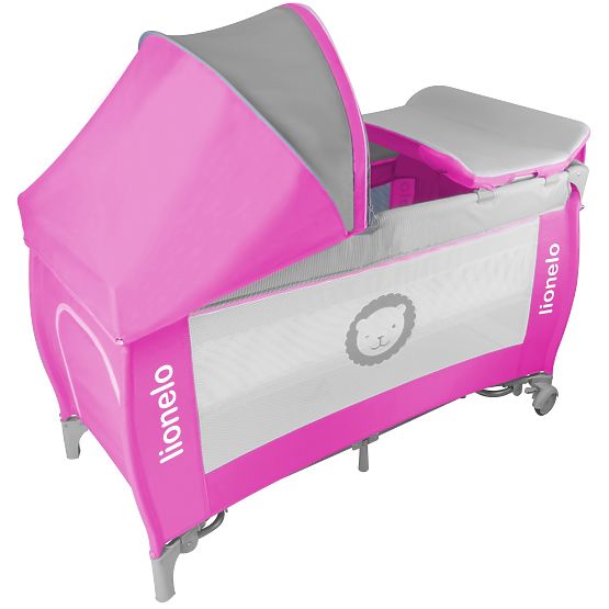 Cestovná postieľka LIONELO Sven plus - ružová