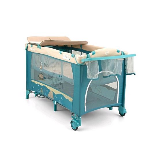 Cestovná postieľka Milly Mally Mirage Deluxe elephant Modrá