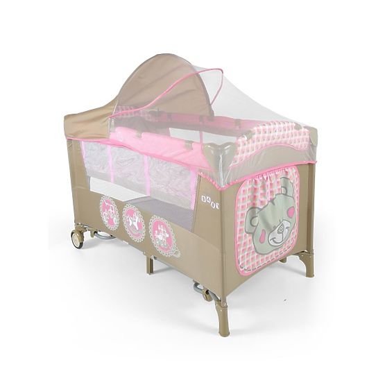 Cestovná postieľka Milly Mally Mirage Deluxe pink toys Ružová