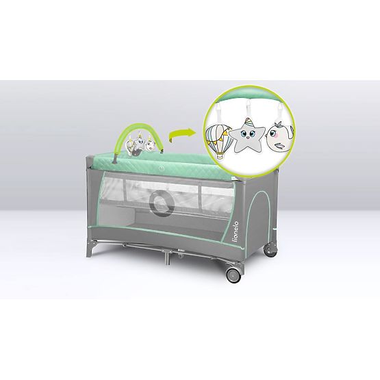 Cestovná postieľka s prebaľovacím pultom - zelená