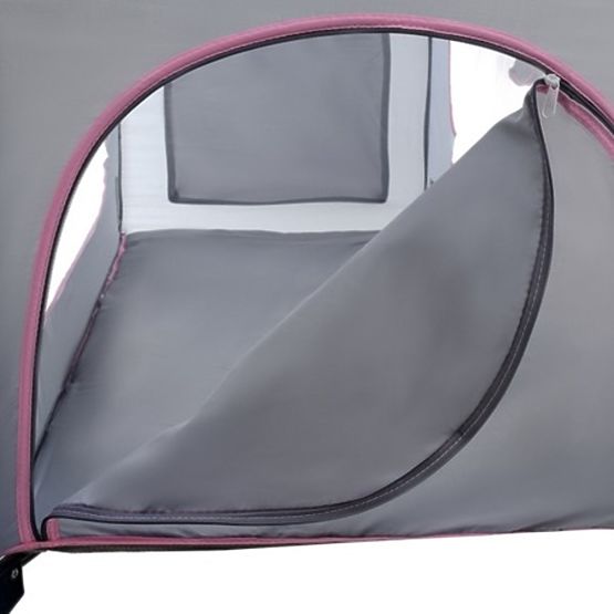 Cestovný postieľka Comfort Plus - šedo-ružová