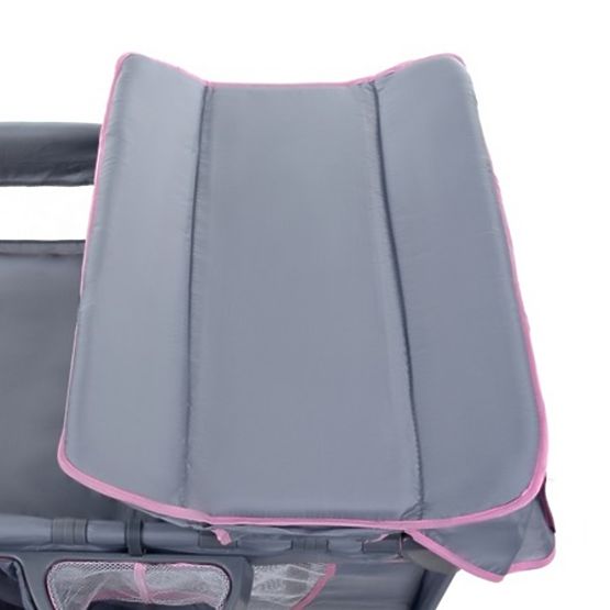 Cestovný postieľka Comfort Plus - šedo-ružová