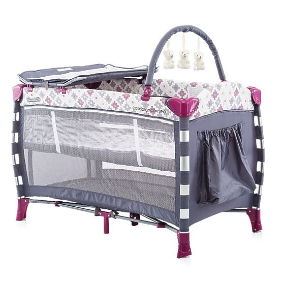CHIPOLINO - Cestovná postieľka Play pen CasablancaNeo - Burgundy