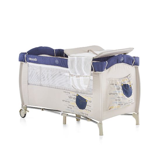 CHIPOLINO Cestovný postieľka Play pen and Crib Bella - denim