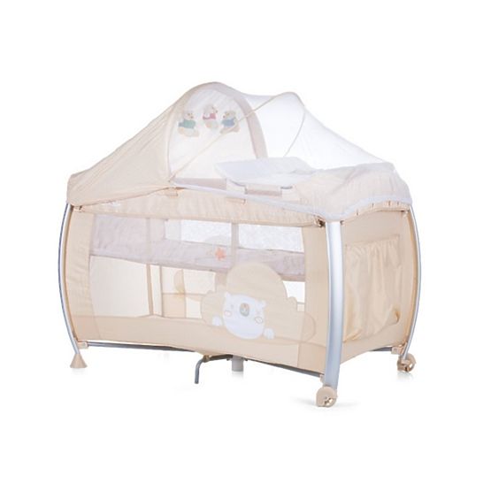 CHIPOLINO Cestovný postieľka Play pen and crib Casida - creme bear