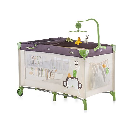 CHIPOLINO Cestovný postieľka Play pen and Crib Míle - hnedá