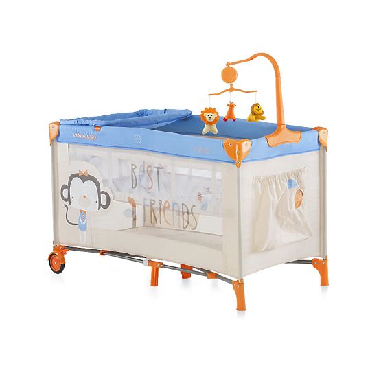 CHIPOLINO Cestovný postieľka Play pen and Crib Míle - modrá