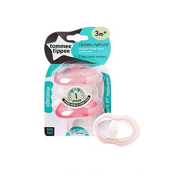Chladiace hryzátko Tomme Tippee 2 ks ružové Ružová