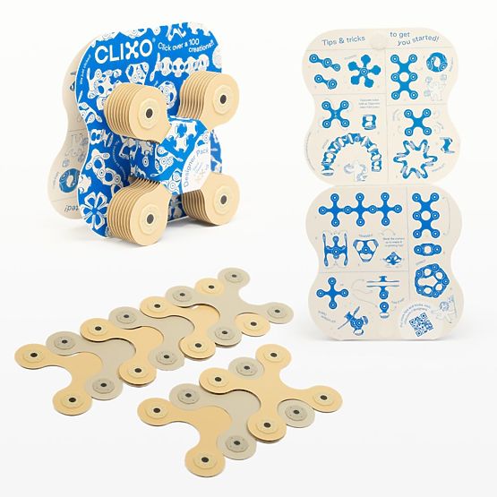 Clixo Designer Pack magnetické stavebnice Clixo, Béžové