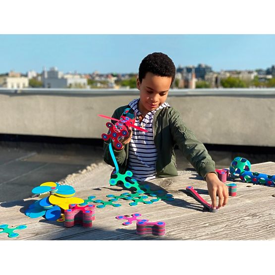 Clixo magnetické kocky Crew pack, Zeleno-Modré