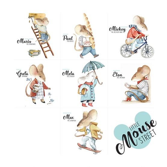 Dekorácia na stenu DEKORNIK Little Mouse Street