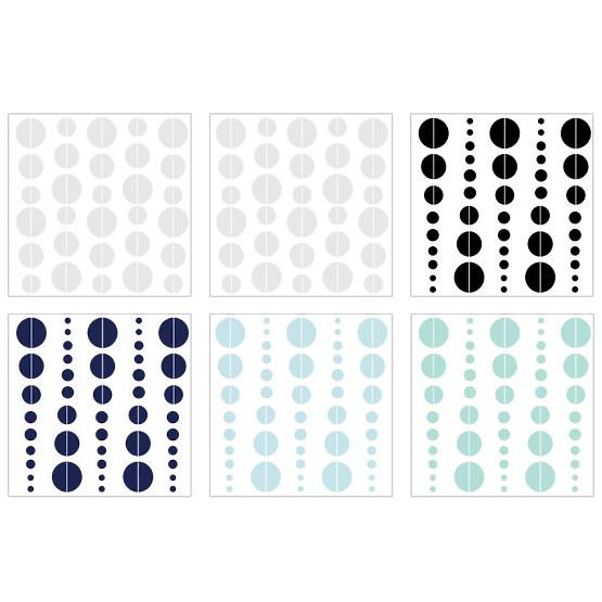 Dekorácia na stenu DEKORNIK - modré polmesiace