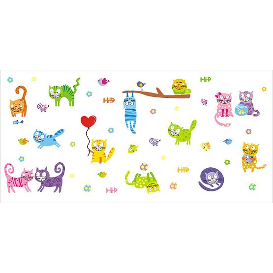 Dekorácia na stenu - Funny Cats
