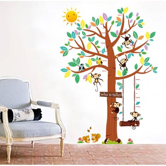 Dekorácia na stenu - opičky na strome