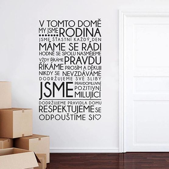 Dekorácia na stenu - Sme rodina