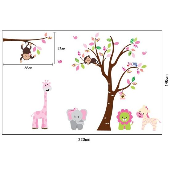 Dekorácia na stenu - zvieratká zo safari